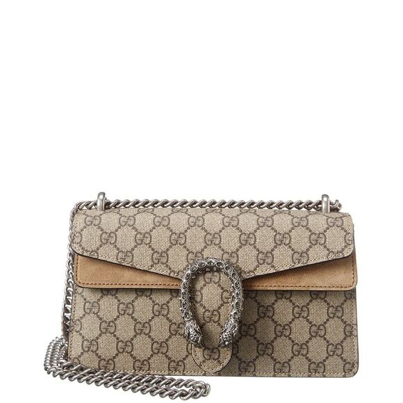 Gucci Dionysus Small Gg Supreme Canvas & Suede Shoulder Bag - Picture 1 of 3